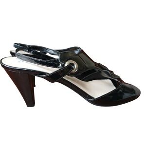 East 5th Womens Slingback Sandals  Low Heel Black Silver Size 8.5 M MSRP$45#1172